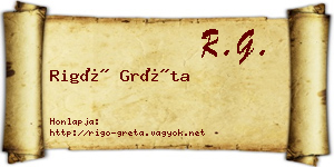 Rigó Gréta névjegykártya